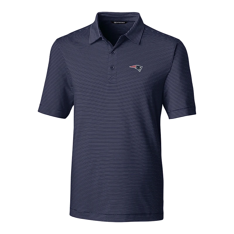 Men's Cutter & Buck Navy New England Patriots Big Tall Forge Pencil Stripe Polo