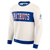 Men's Darius Rucker Collection by Fanatics  Cream New England Patriots Colorblock Pullover Sweatshirt