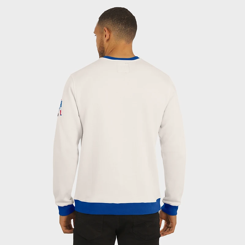 Men's Darius Rucker Collection by Fanatics  Cream New England Patriots Colorblock Pullover Sweatshirt