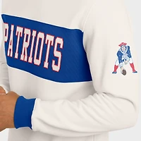 Men's Darius Rucker Collection by Fanatics  Cream New England Patriots Colorblock Pullover Sweatshirt