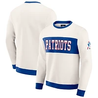 Men's Darius Rucker Collection by Fanatics  Cream New England Patriots Colorblock Pullover Sweatshirt