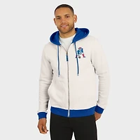 Sweat à capuche zippé pour homme de la collection Darius Rucker Fanatics, couleur crème, motif New England Patriots, effet vieilli