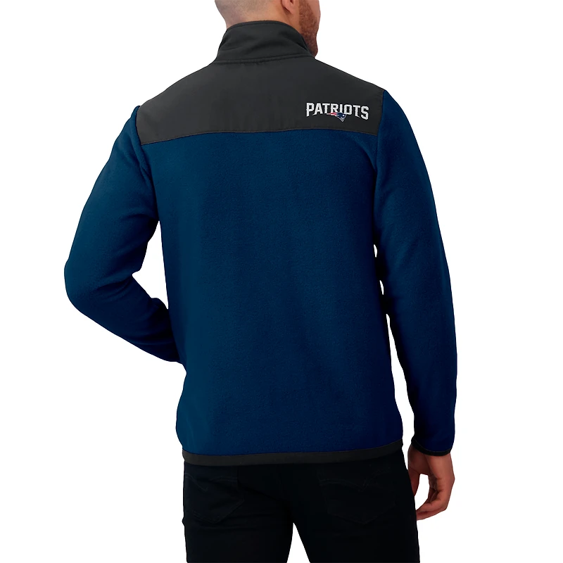 Men's Darius Rucker Collection by Fanatics Navy New England Patriots Color Block Polar Fleece Full-Zip Jacket