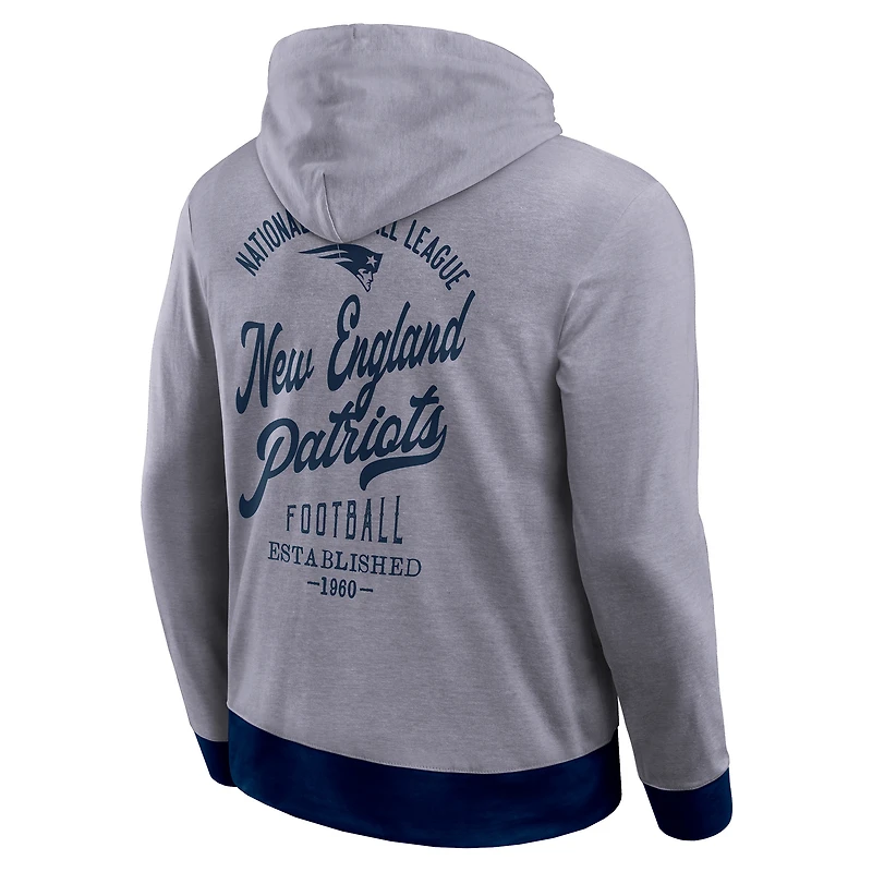 Sweat à capuche en tricot ton sur pour homme de la collection Darius Rucker Fanatics, bleu marine, New England Patriots