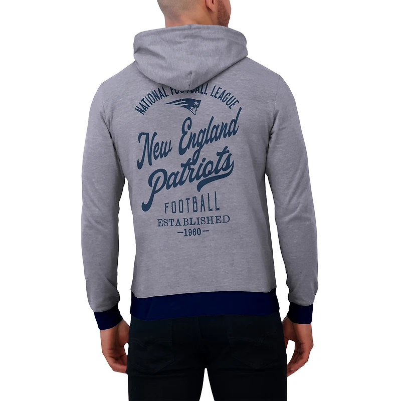 Men's Darius Rucker Collection by Fanatics Navy New England Patriots Tonal Knit Pullover Hoodie