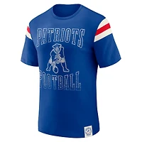 Men's Darius Rucker Collection by Fanatics Royal New England Patriots Distressed Throwback Shoulder Stripe T-Shirt