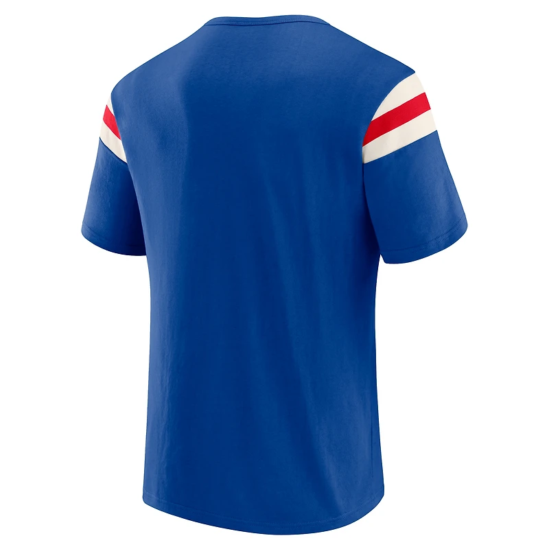Men's Darius Rucker Collection by Fanatics Royal New England Patriots Distressed Throwback Shoulder Stripe T-Shirt