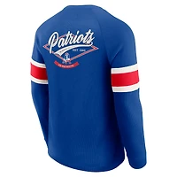 Men's Darius Rucker Collection by Fanatics Royal New England Patriots Waffle-Knit Raglan Long Sleeve Henley T-Shirt