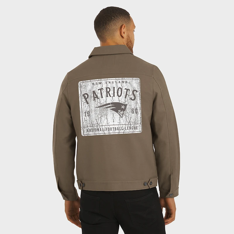 Men's Darius Rucker Collection by Fanatics Tan New England Patriots Trucker Full-Button Jacket