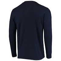 T-shirt à manches longues Dunbrooke Navy New England Patriots Logo Maverick Thermal Henley pour homme