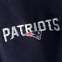 Men's Dunbrooke Navy New England Patriots Logo Maverick Thermal Henley Long Sleeve T-Shirt
