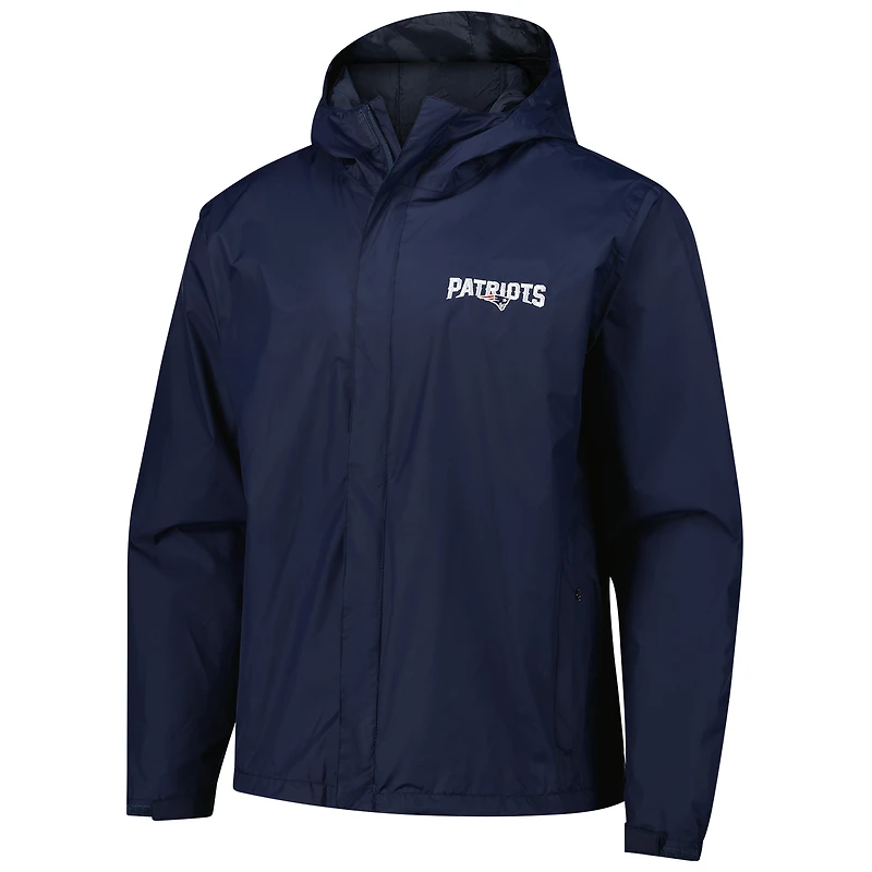 Veste à capuche zippée et imperméable Dunbrooke Navy New England Patriots Tropic pour homme