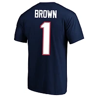 Men's Fanatics A.J. Brown Navy New England Patriots Big & Tall Player Name Number T-Shirt
