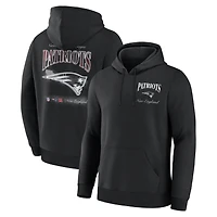 Sweat à capuche polaire Fanatics noir pour homme avec logo des New England Patriots au dos