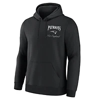 Sweat à capuche polaire Fanatics noir pour homme avec logo des New England Patriots au dos