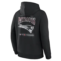 Sweat à capuche polaire Fanatics noir pour homme avec logo des New England Patriots au dos