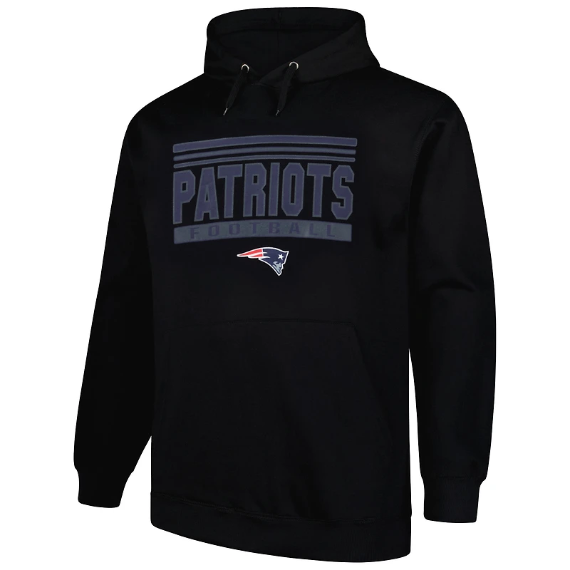 Sweat à capuche noir New England Patriots Big & Tall Pop pour hommes Fanatics