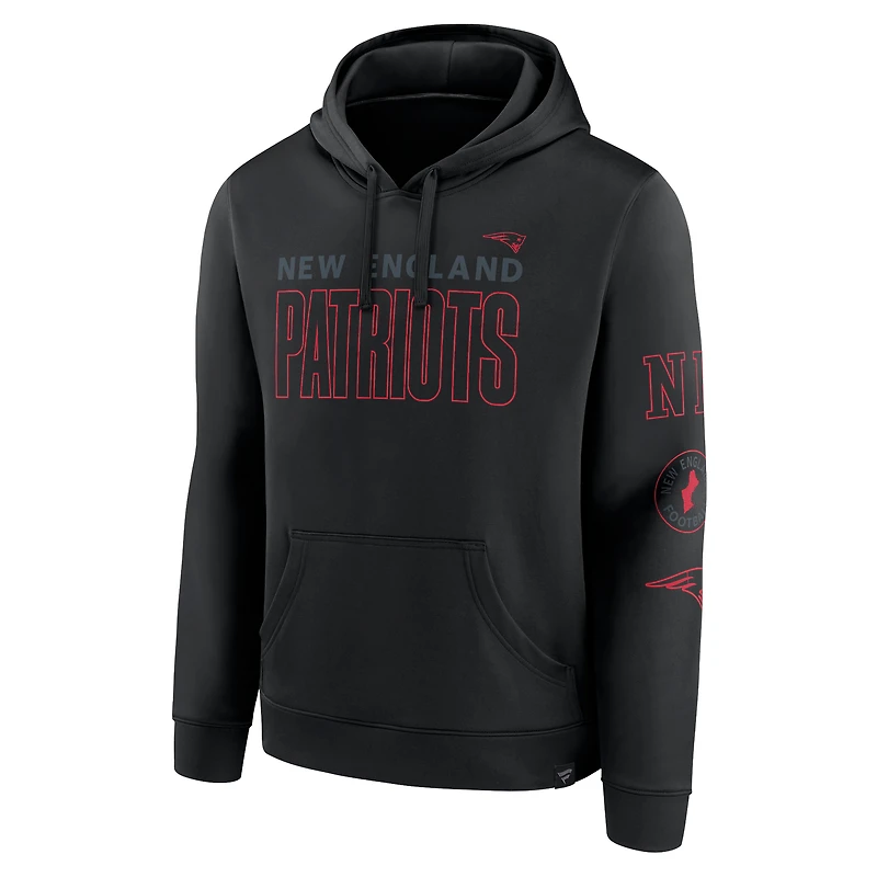 Sweat à capuche noir New England Patriots Blackout pour homme Fanatics