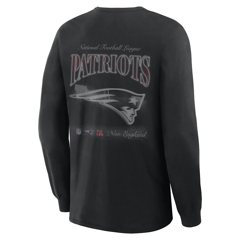 Men's Fanatics Black New England Patriots Midnight Falls Long Sleeve T-Shirt