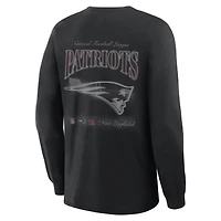 Men's Fanatics  Black New England Patriots Midnight Falls Long Sleeve T-Shirt