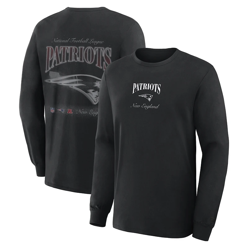 T-shirt à manches longues Fanatics noir pour homme, New England Patriots Midnight Falls