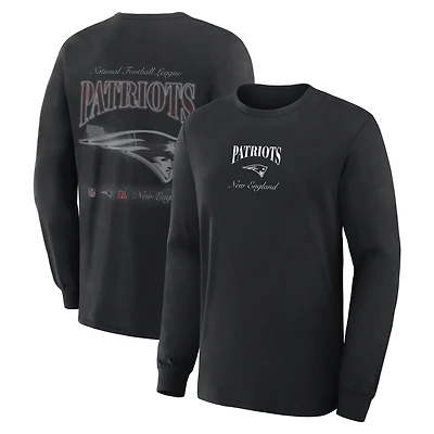 T-shirt à manches longues Fanatics noir pour homme, New England Patriots Midnight Falls
