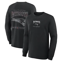 T-shirt à manches longues Fanatics noir pour homme, New England Patriots Midnight Falls