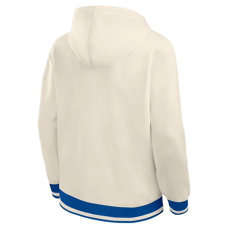 Sweat à capuche en polaire chenille épaisse crème New England Patriots pour homme (Fanatics)