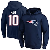 Men's Fanatics Drake Maye Navy New England Patriots Big & Tall Name Number Fleece Hoodie