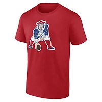 T-shirt Fanatics Drake Maye rouge New England Patriots, authentique et rétro, avec surnom, nom numéro du joueur