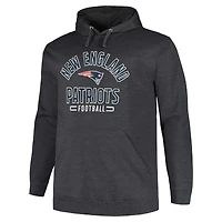 Sweat à capuche Fanatics Heather Charcoal New England Patriots Big & Tall pour hommes