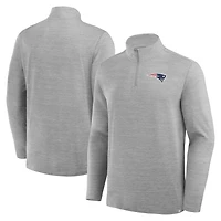 Men's Fanatics Heather Gray New England Patriots Clutch Quarter-Zip Pullover