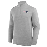 Men's Fanatics Heather Gray New England Patriots Clutch Quarter-Zip Pullover