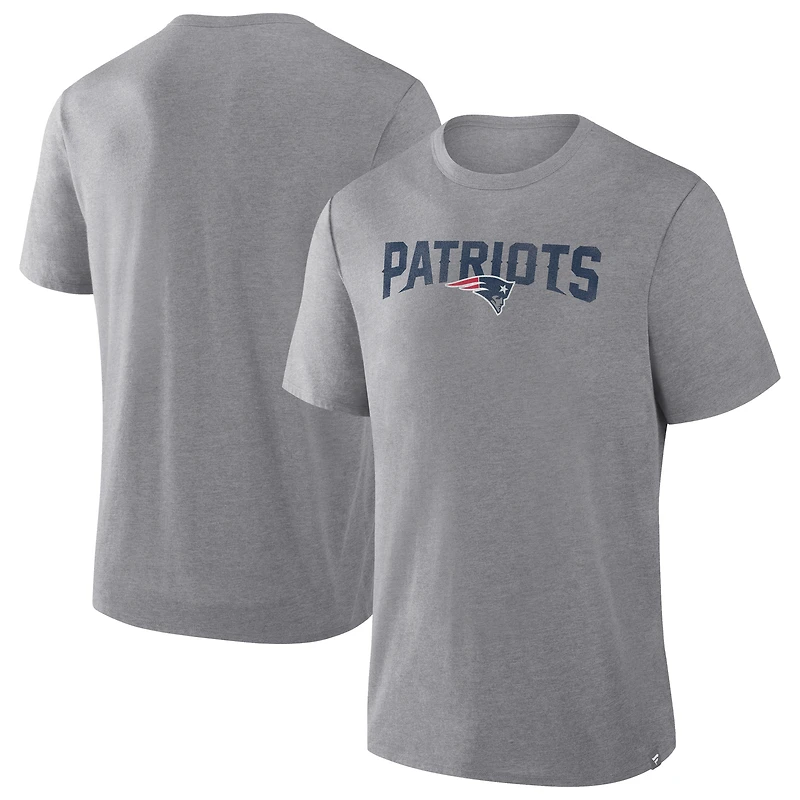 T-shirt tri-blend gris chiné Fanatics pour homme, New England Patriots, Pass Rush