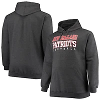 Men's Fanatics Heathered Charcoal New England Patriots Big & Tall Practice Pullover Hoodie