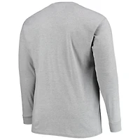 Men's Fanatics Heathered Gray New England Patriots Big & Tall Practice Long Sleeve T-Shirt