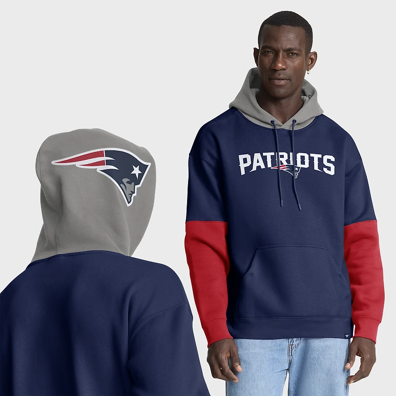 Men's Fanatics Navy/Red New England Patriots Helmet Pullover Hoodie