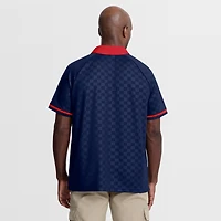 Men's Fanatics Navy/Red New England Patriots Homerun Raglan V-Neck Polo