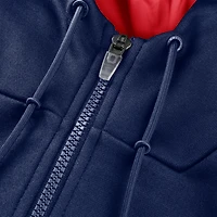 Sweat à capuche zippé bleu marine New England Patriots Checkdown Pass pour homme