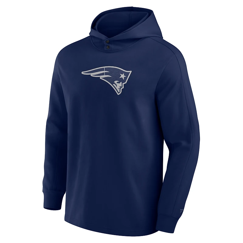 Men's Fanatics Navy New England Patriots Elements Blaze Tri-Blend Long Sleeve Hoodie T-Shirt