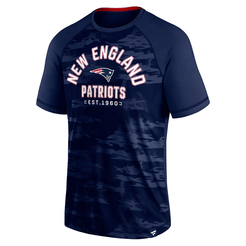Men's Fanatics Navy New England Patriots Hail Mary Defender Raglan T-Shirt