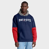 Sweat à capuche bleu marine Fanatics pour homme avec logo casque des New England Patriots