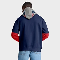 Sweat à capuche bleu marine Fanatics pour homme avec logo casque des New England Patriots