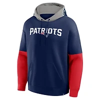 Sweat à capuche bleu marine Fanatics pour homme avec logo casque des New England Patriots