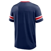Men's Fanatics Navy New England Patriots Hometown Premium Hashmark V-Neck T-Shirt
