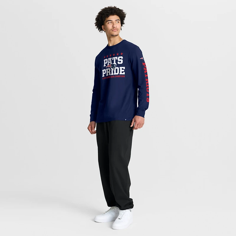T-shirt à manches longues Fanatics bleu marine New England Patriots Hometown Sweep Legacy pour homme