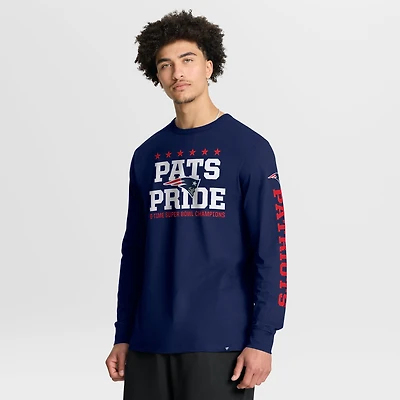 Men's Fanatics Navy New England Patriots Hometown Sweep Legacy Long Sleeve T-Shirt