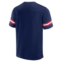 Men's Fanatics  Navy New England Patriots Jersey Tackle V-Neck T-Shirt