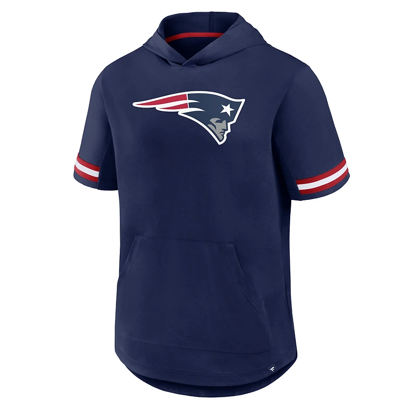 Men's Fanatics Navy New England Patriots Optimal Play Short Sleeve Hooded T-Shirt