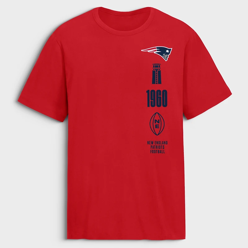 T-shirt Fanatics rouge pour homme New England Patriots Breaking Tackles Legacy
